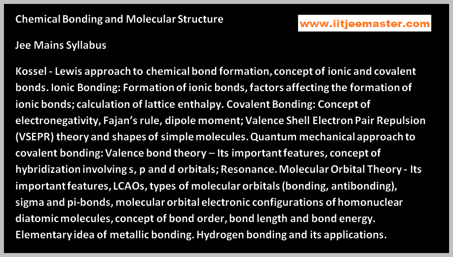chemical bonding video for iit jee syllabus
