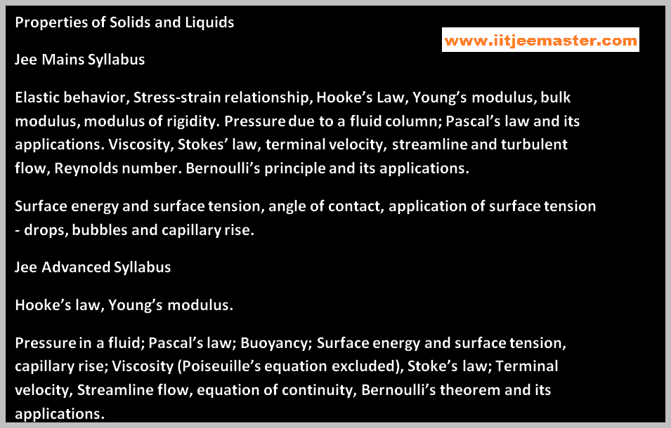 fluids mechanics for iit jee physics