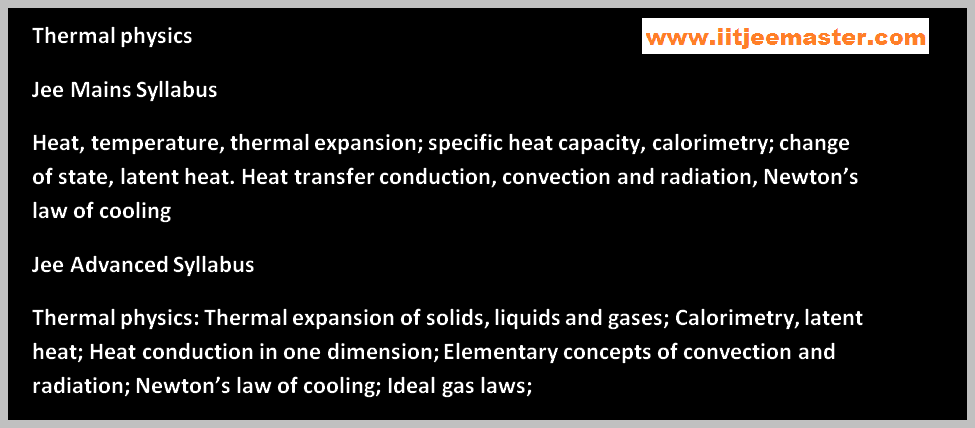 iit jee thermal physics lectures